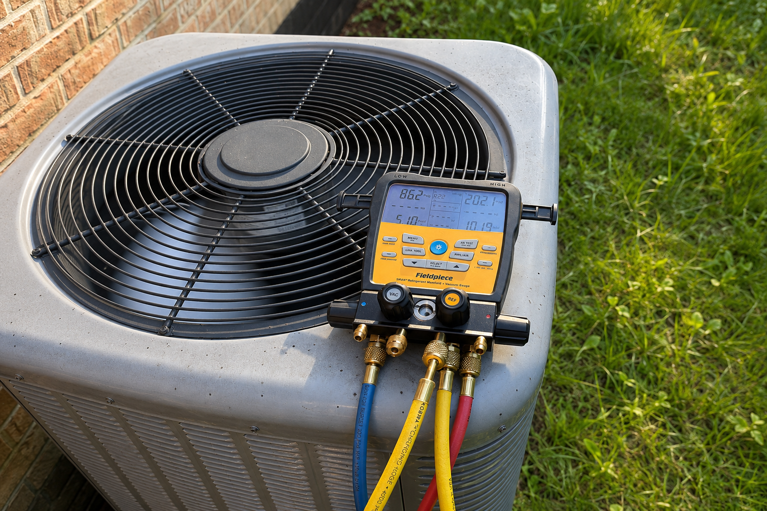 HVAC refrigerant pressure check